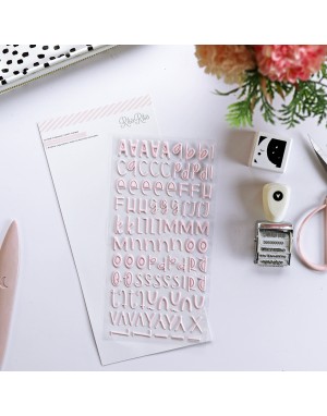 Puffy Stickers Baby pink Alphabet