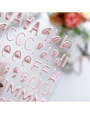 Puffy Stickers Baby pink Alphabet 2