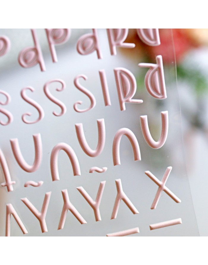 Puffy Stickers Baby pink Alphabet Puffy Stickers Baby pink Alphabet