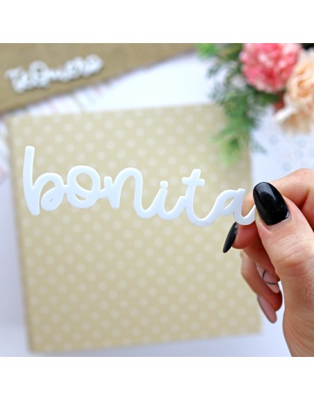'Bonita' white acrylic word