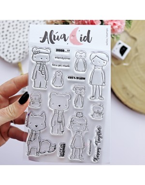 Cozy and warm ENGLISH clear stamps set | Alúa Cid