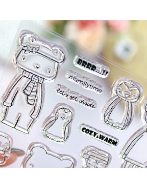 Cozy and warm ENGLISH clear stamps set | Alúa Cid 2