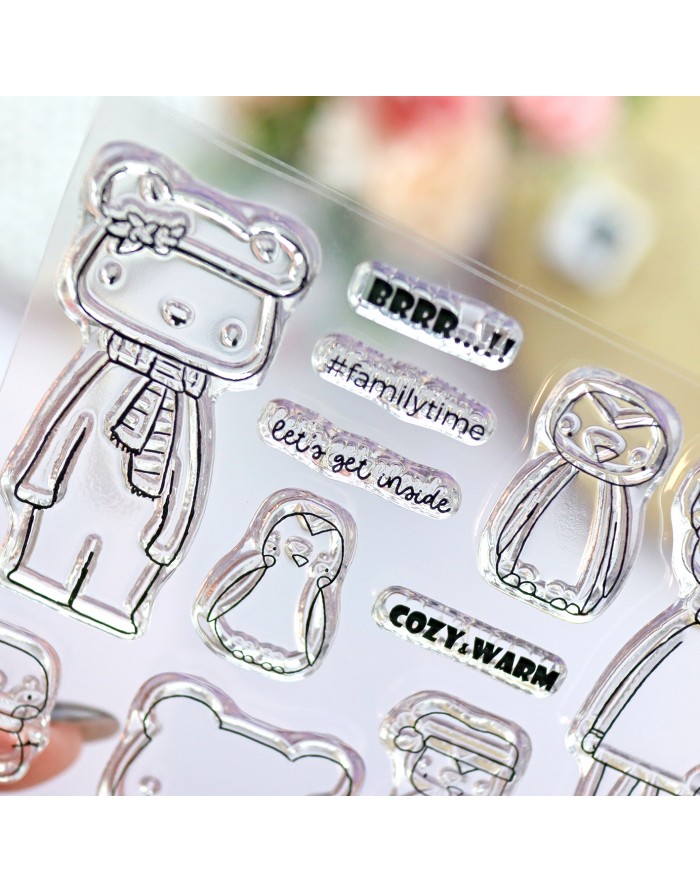 Cozy and warm ENGLISH clear stamps...