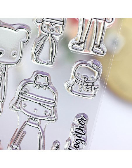 Cozy and warm ENGLISH clear stamps set | Alúa Cid