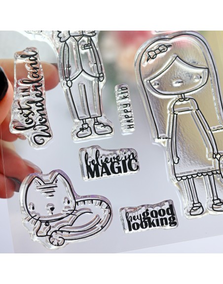 Wonderland ENGLISH clear stamps set | Alúa Cid