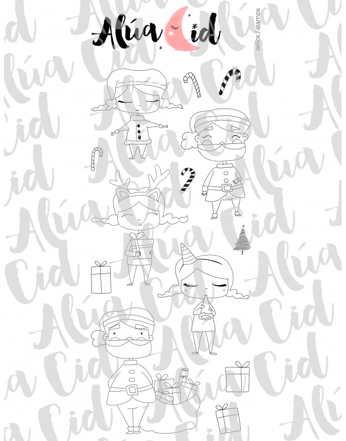 Nadal XL clear stamps set | Alúa Cid