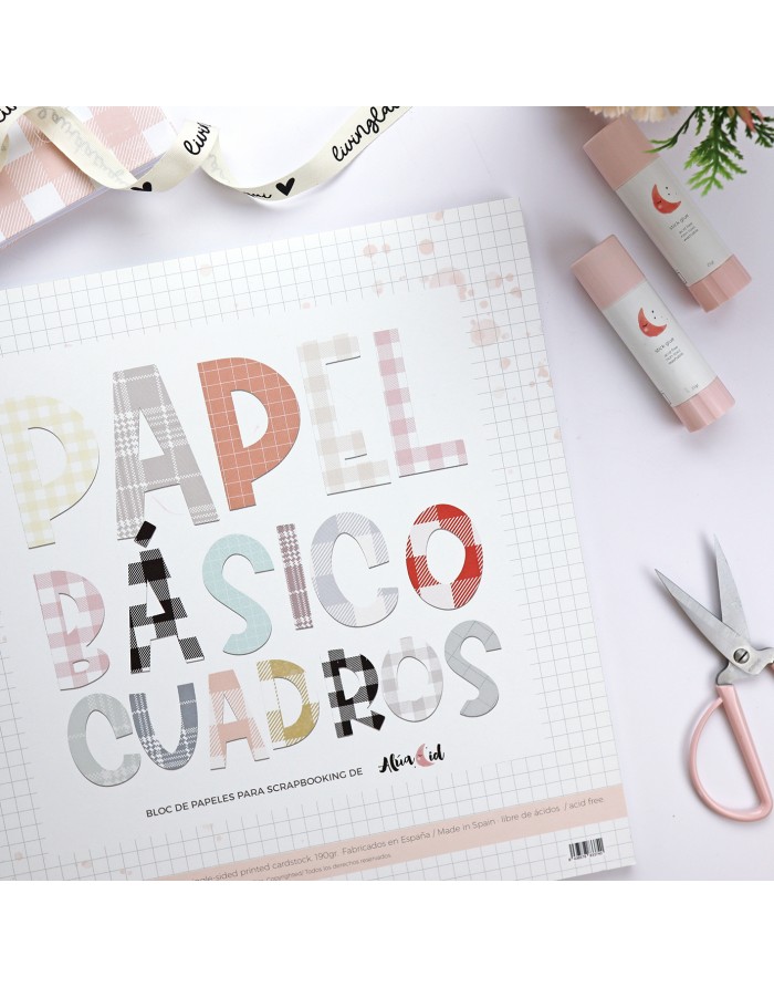 Basic Cuadros 12x12" paper pad | Alúa Cid design