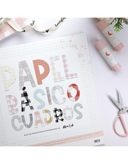Basic Cuadros 12x12" paper pad | Alúa Cid design