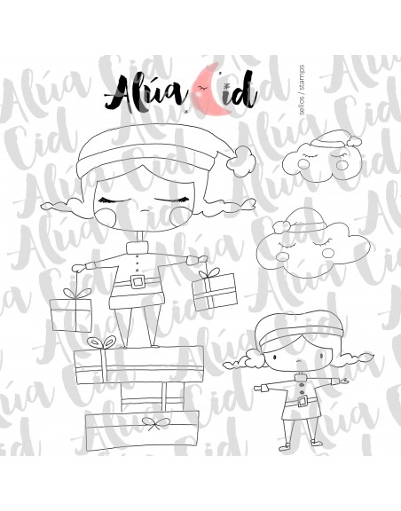 Con Regalos Nadal clear stamps set | Alúa Cid