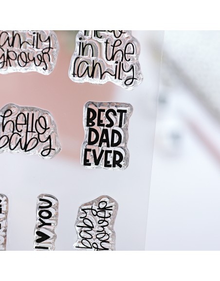 Baby sentiments clear stamp | Panda collection by Alúa Cid