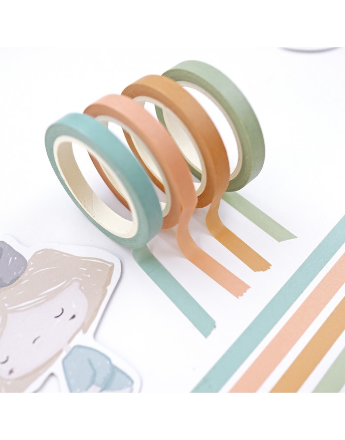 Set of 4 solid color washi tapes, 'CeliAlice'