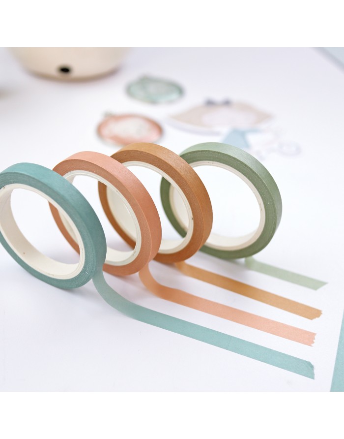 Set of 4 solid color washi tapes,...