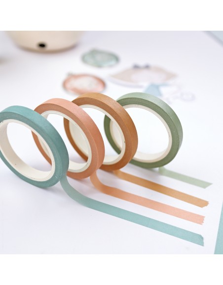 CeliAlice set of 4 solid color washi tapes | Alúa Cid design